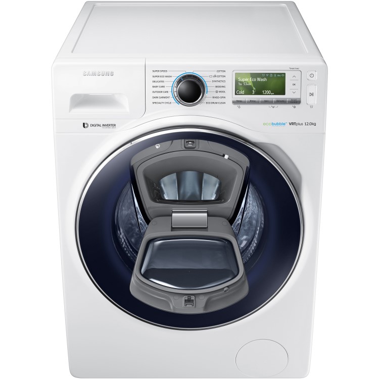 Samsung WW12K8412OW EcoBubble Addwash 12kg 1400rpm Freestanding Washing Machine-White
