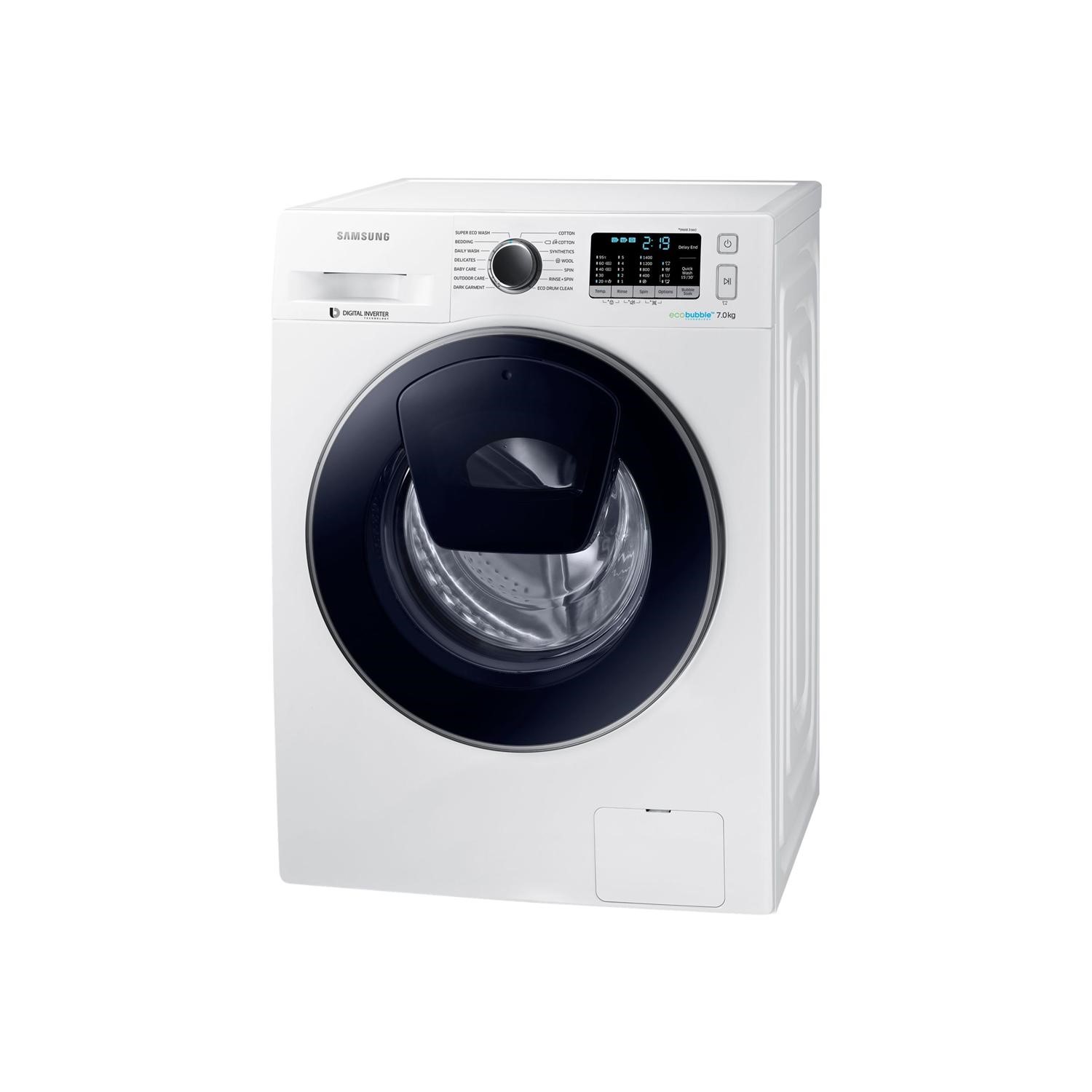 Samsung Ww70k5410uw Ecobubble 7kg 1400rpm Freestanding Washing Machine With Addwash White Appliances Direct