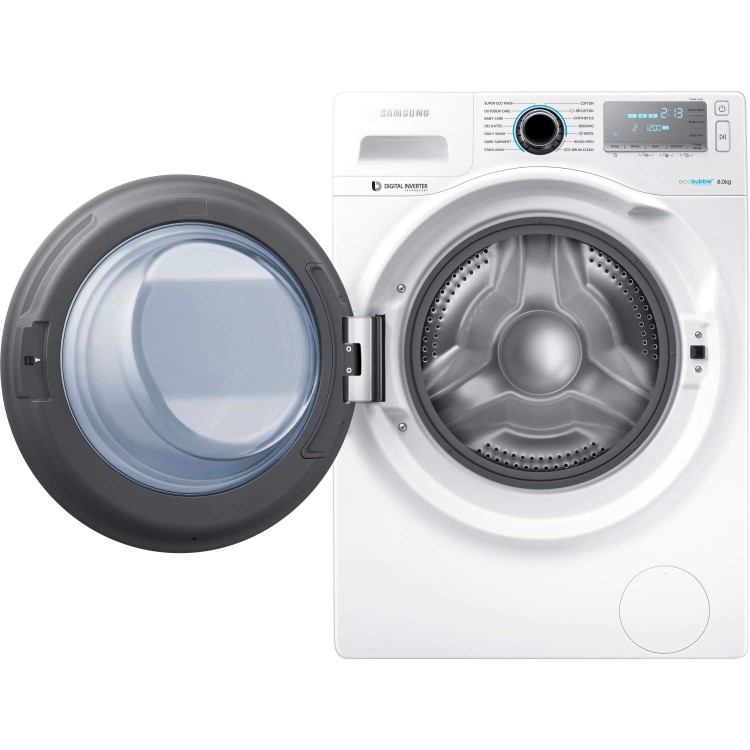 GRADE A1 - As new but box opened - Samsung WW80H7410EW EcoBubble 8kg 1400rpm Freestanding Washing Machine White