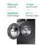 Refurbished Samsung Series 5 Plus ecoBubble WW80T554DAX Freestanding 8KG 1400 Spin Washing Machine Graphite
