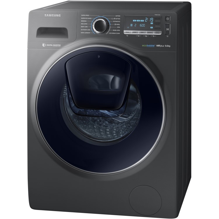 Samsung WW90K7615OX 9kg AddWash/ EcoBubble 1600rpm Freestanding Washing Machine - Graphite