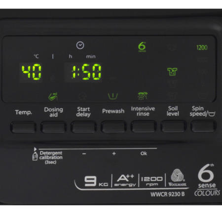 Whirlpool WWCR9230B 9kg 1200rpm Freestanding Washing Machine Black