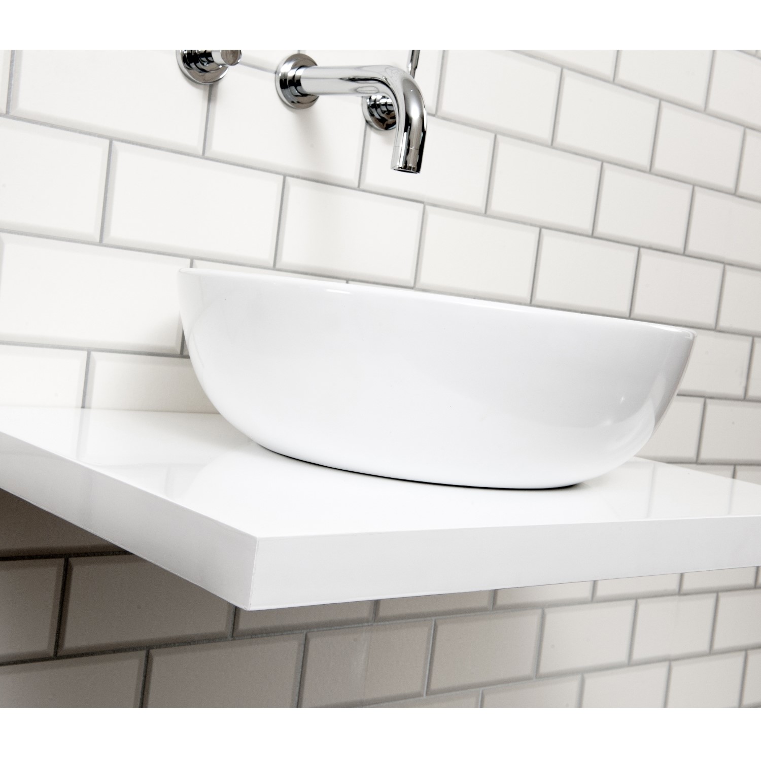 White Floating Wooden Shelf W600mm WWS001 Appliances Direct