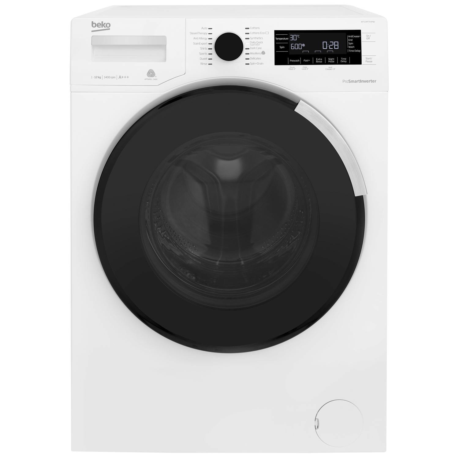 Refurbished Beko WY124PT44MW Freestanding 12KG 1400 Spin Washing Machine White