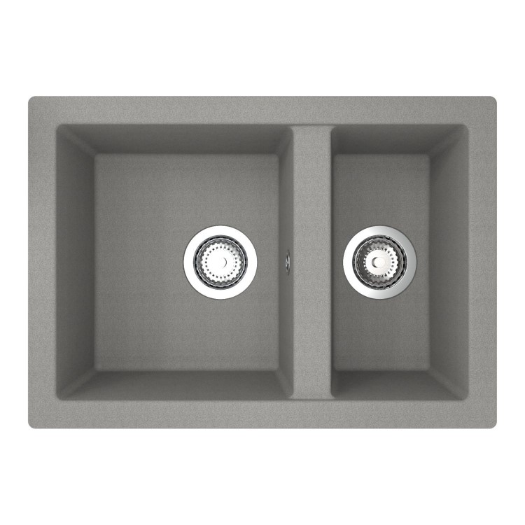 RockLite Weston 1.5 Bowl Inset / Undermount Grey Composite Kitchen Sink