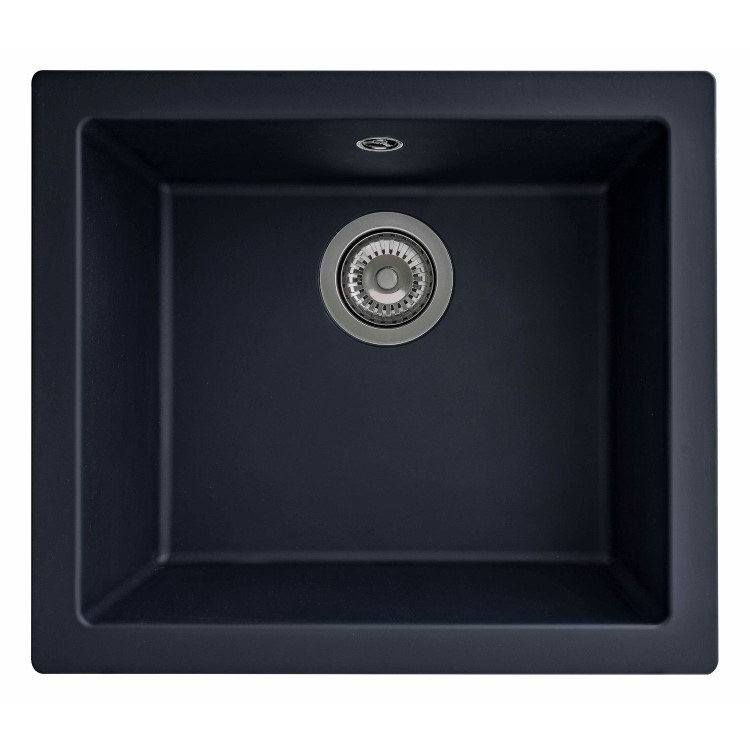 RockLite Weston Single Bowl Inset / Undermount Black Composite Kitchen Sink