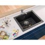 RockLite Weston Single Bowl Inset / Undermount Black Composite Kitchen Sink