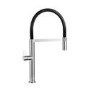 Single Lever Brushed Chrome Monobloc Kitchen Sink Faucet with Pull Out Spray