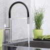 Single Lever Brushed Chrome Monobloc Kitchen Sink Faucet with Pull Out Spray