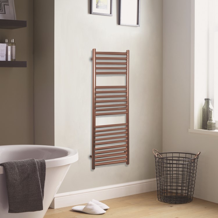 Rose Gold Heated Towel Rail Radiator 1200 x 500mm - Joanna
