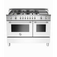 Bertazzoni X1226GMFEBI Professional Series 122cm Dual Fuel Range Cooker With Griddle - Pure White