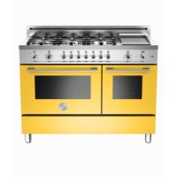 Bertazzoni X1226GMFEGI Professional Series 122cm Dual Fuel Range Cooker With Griddle - Yellow