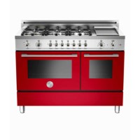 Bertazzoni X1226GMFERO Professional Series 122cm Dual Fuel Range Cooker With Griddle - Red