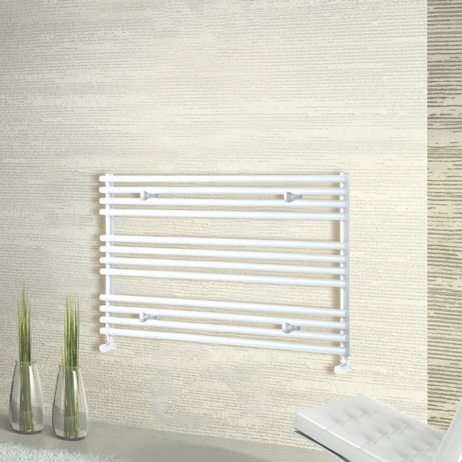 White Heated Towel Rail Radiator 600 x 1000mm - Oxfordshire