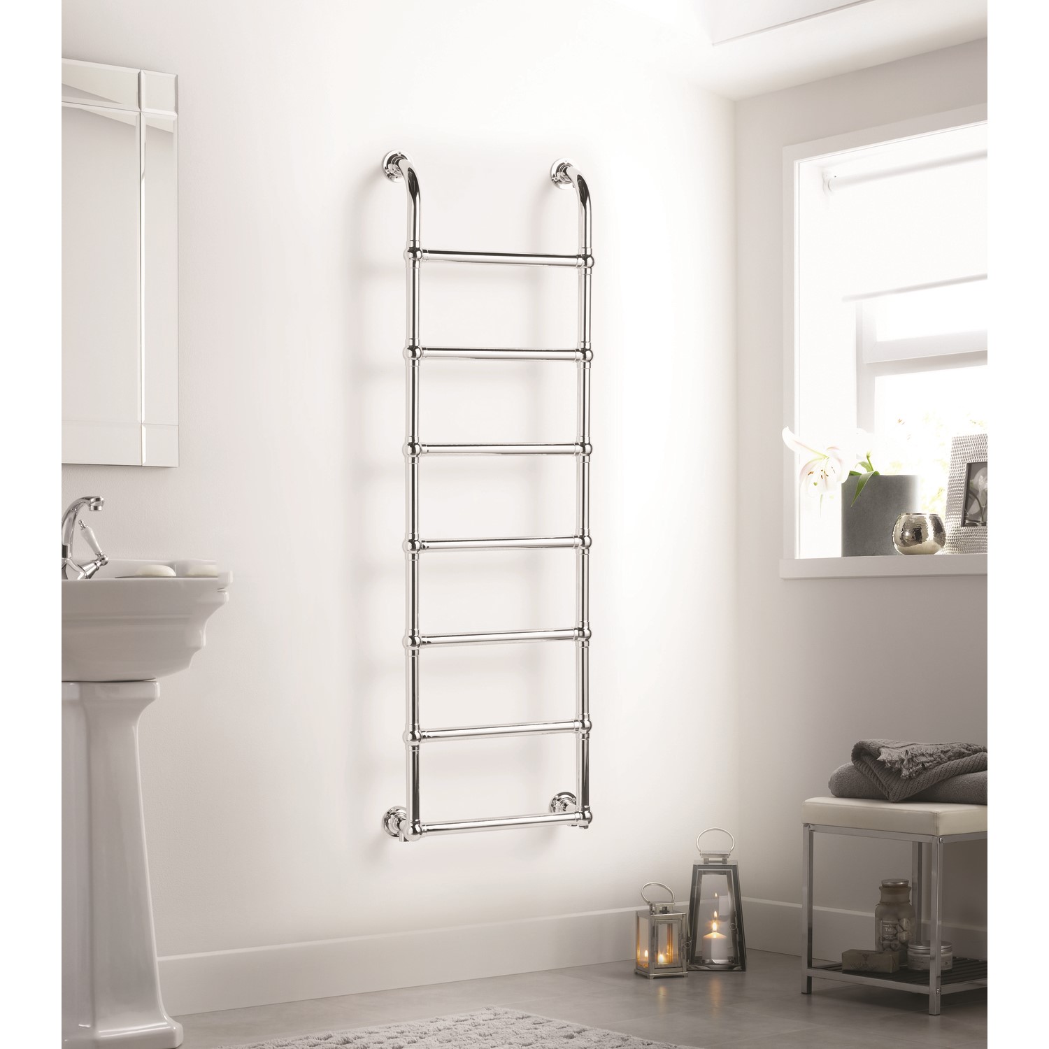 Chrome Heated Towel Rail Radiator 1600 x 500mm - Joanna