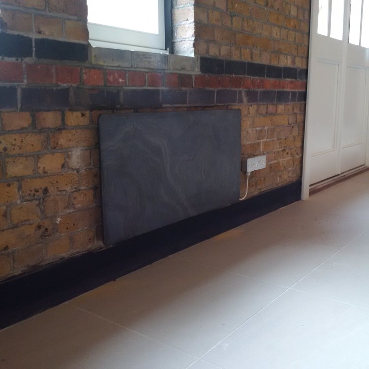 Grey Stone Horizontal Glass Radiator 700W - 500 x 1000mm - Electric