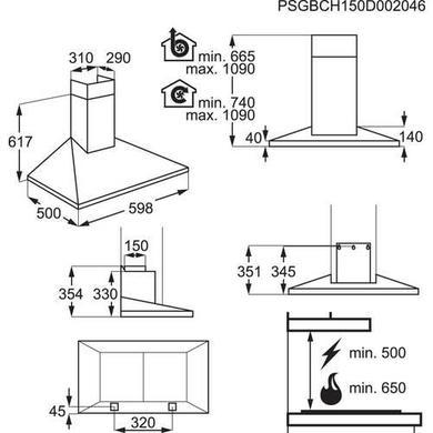 AEG X66264MK1 Low-profile Shelf-style 60cm Chimney Cooker Hood Stainless Steel