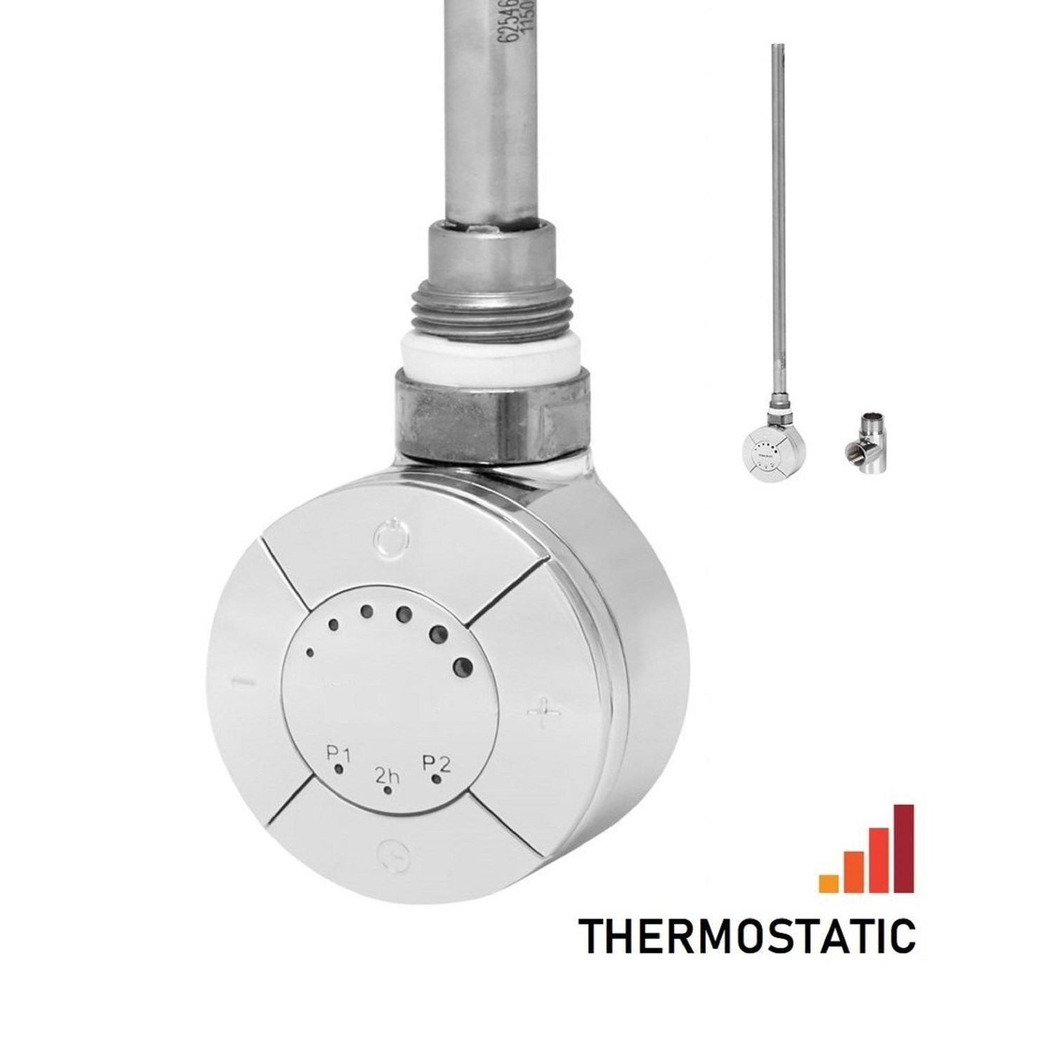 Thermostatic Towel Rail Element with Dual Fuel Kit 300W White X9131