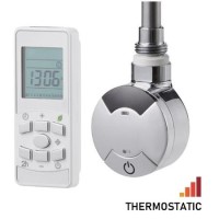Timed Remote Control Thermostatic Towel Rail Element with Dual Fuel Kit 1000W - Chrome