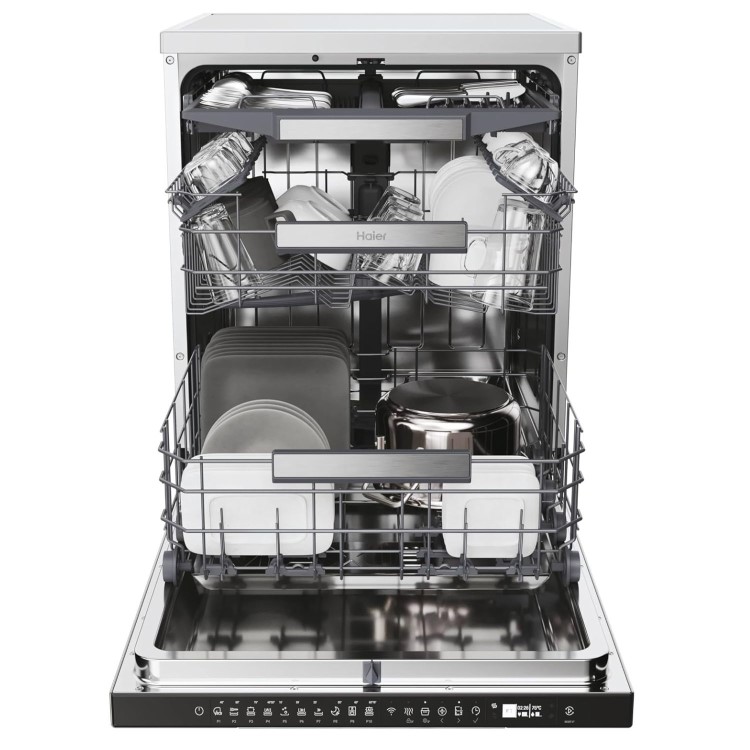 Haier Series 3 Freestanding Dishwasher - Smart Wi-Fi, C-Rated, Stainless Steel