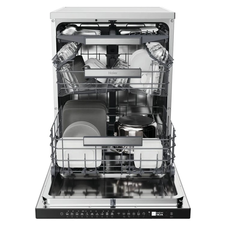 Refurbished Haier Series 3 Freestanding Dishwasher - Stainless steel