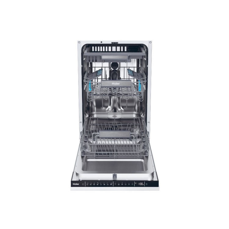 Haier I-Pro Shine Integrated Slimline Dishwasher - Smart Wi-Fi, C-Rated, Black control panel