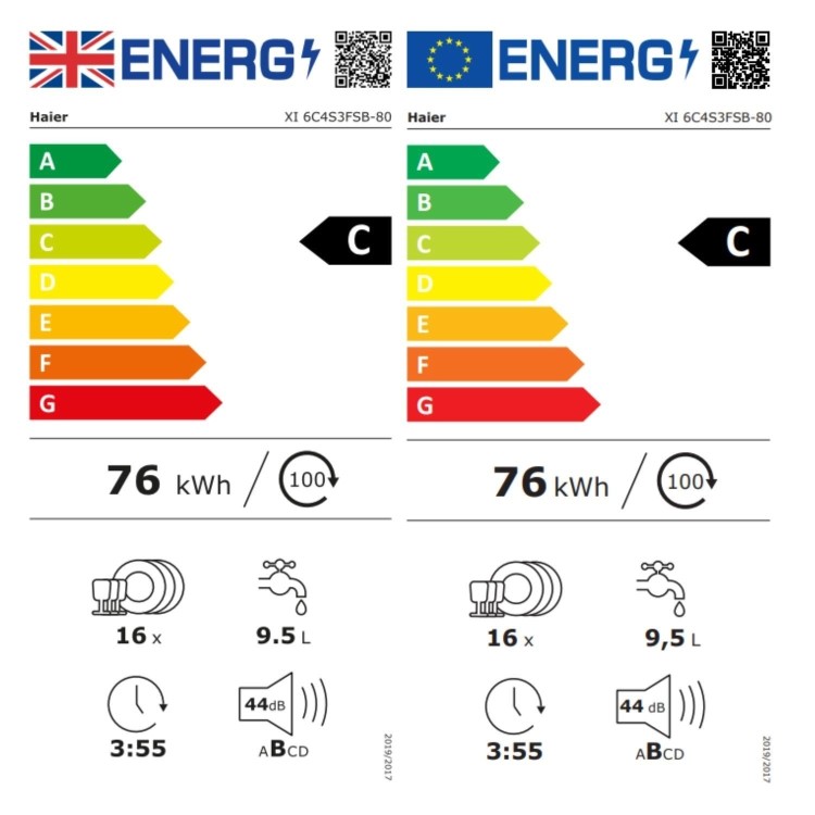 Haier Integrated Dishwasher - Smart Wi-Fi, C-Rated, Black control panel