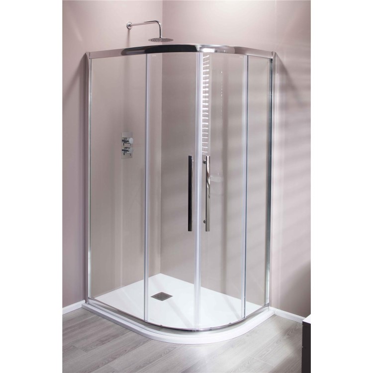 Claritas 8mm Glass Offset Quadrant Shower Enclosure - 900 x 760mm