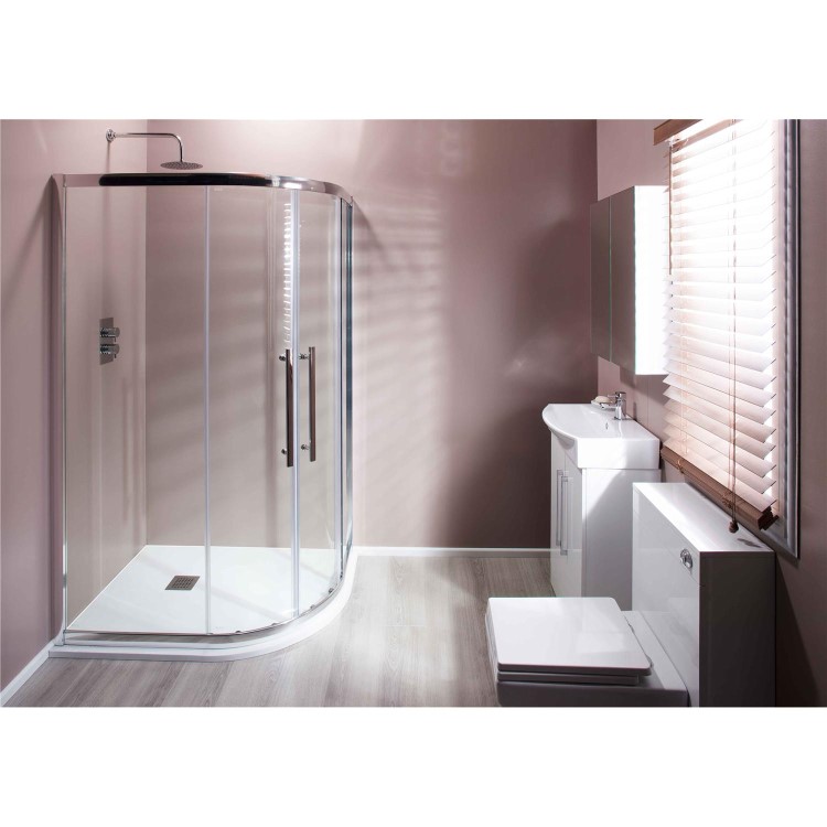 Claritas 8mm Glass Offset Quadrant Shower Enclosure - 900 x 760mm