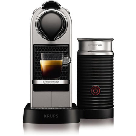 Krups XN760B40 Nespresso CitiZ Coffee Machine and Milk Titanium