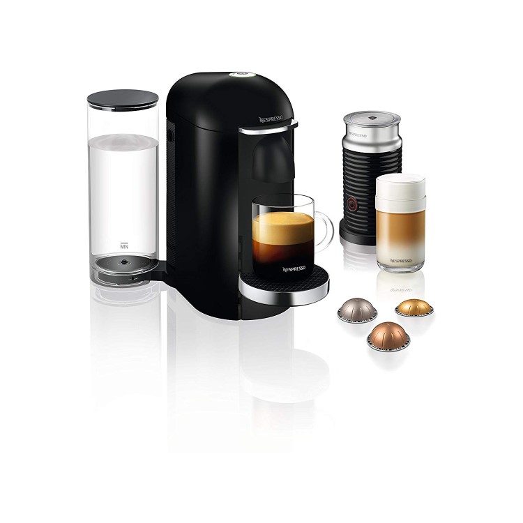 Krups XN902840 Vertuo Plus and Aeroccino Nespresso Coffee Machine - Black