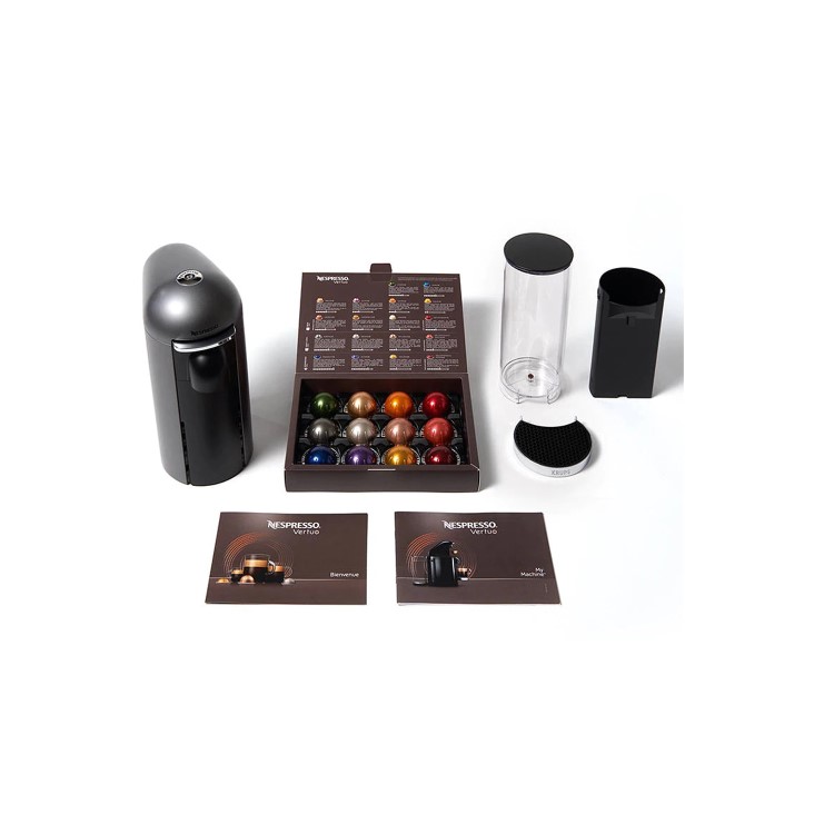 Krups XN902T40 Vertuo Plus and Aeroccino Nespresso Coffee Machine - Titanium