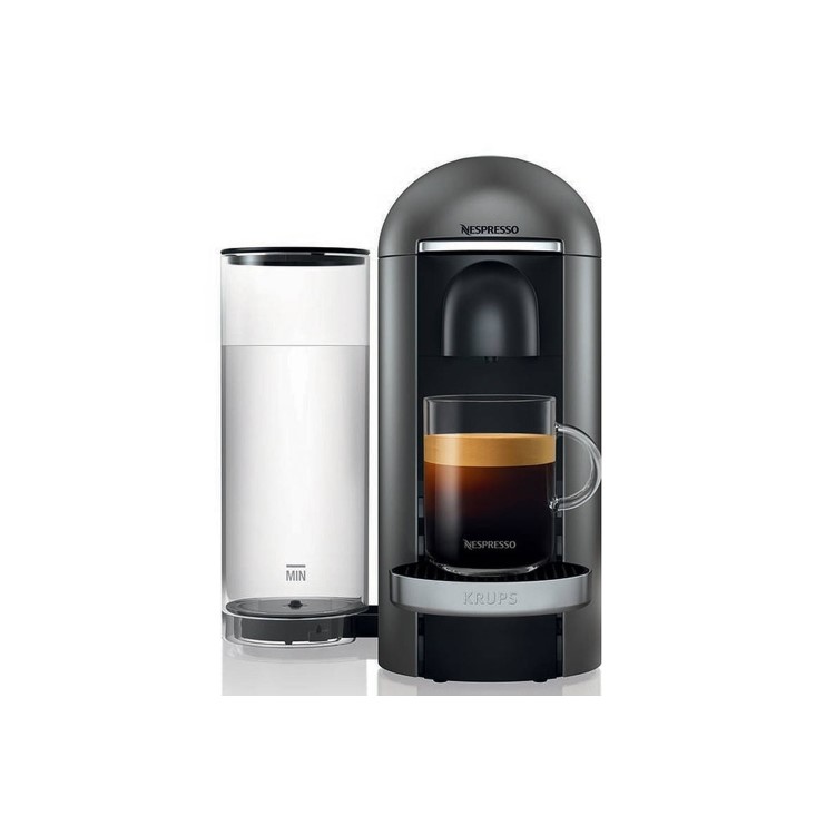 Krups XN902T40 Vertuo Plus and Aeroccino Nespresso Coffee Machine - Titanium