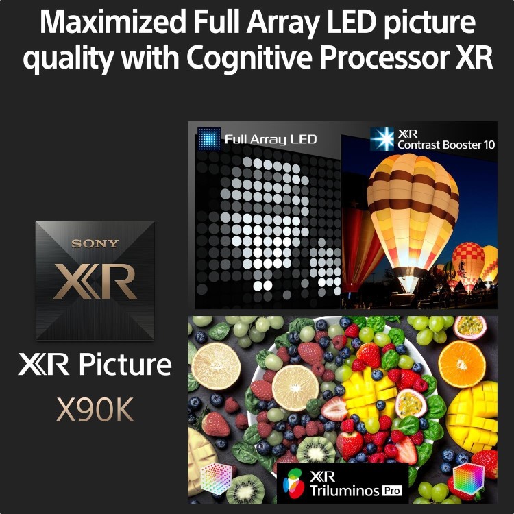 Sony X90K BRAVIA XR Full Array LED 75 Inch 4K HDR Google TV