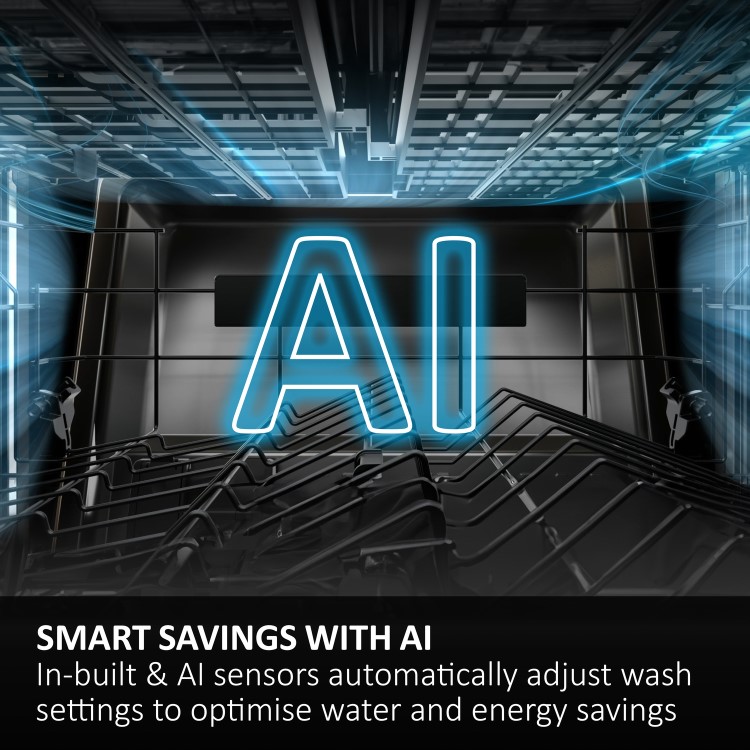 Haier Washlens Plus Series 2 Integrated Dishwasher - Smart Wi-Fi, B-Rated, White control panel