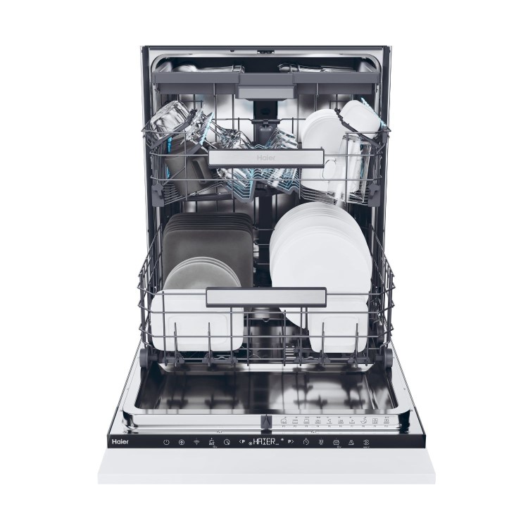 Haier Washlens Plus Series 2 Integrated Dishwasher - Smart Wi-Fi, B-Rated, White control panel