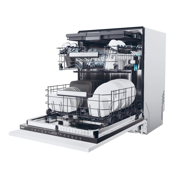 Haier Washlens Plus Series 2 Integrated Dishwasher - Smart Wi-Fi, B-Rated, White control panel