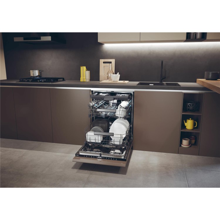 Haier Washlens Series 4 Integrated Dishwasher - Smart Wi-Fi B-Rated Black control panel
