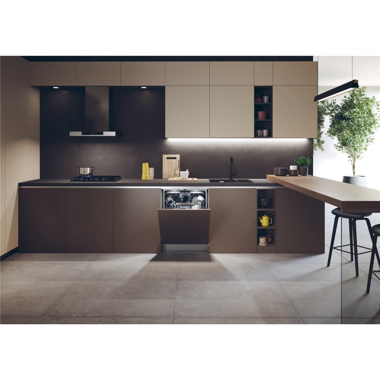 Haier Washlens Series 4 Integrated Dishwasher - Smart Wi-Fi B-Rated Black control panel
