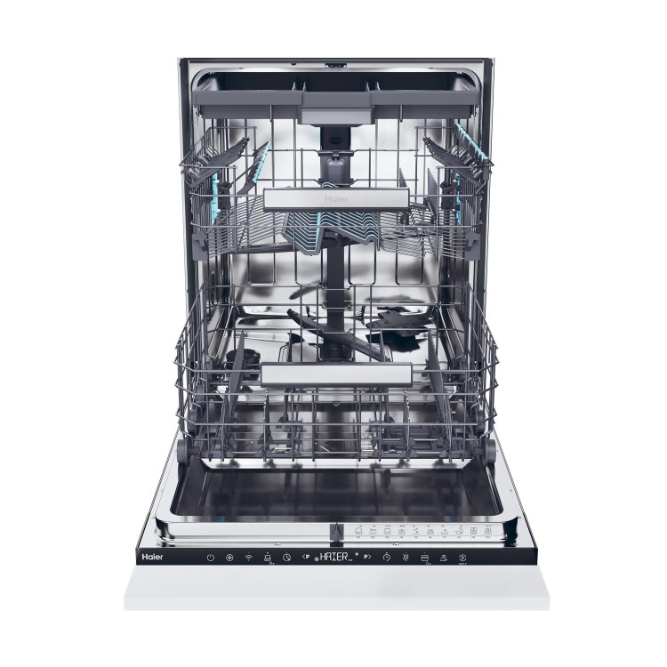 Haier Washlens Series 4 Integrated Dishwasher - Smart Wi-Fi B-Rated Black control panel