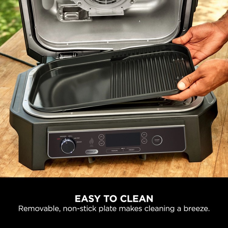 Ninja Woodfire XL Electric BBQ Grill & Flat Plate