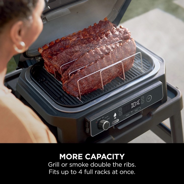 Ninja Woodfire XL Electric BBQ Rib Rack - Silver