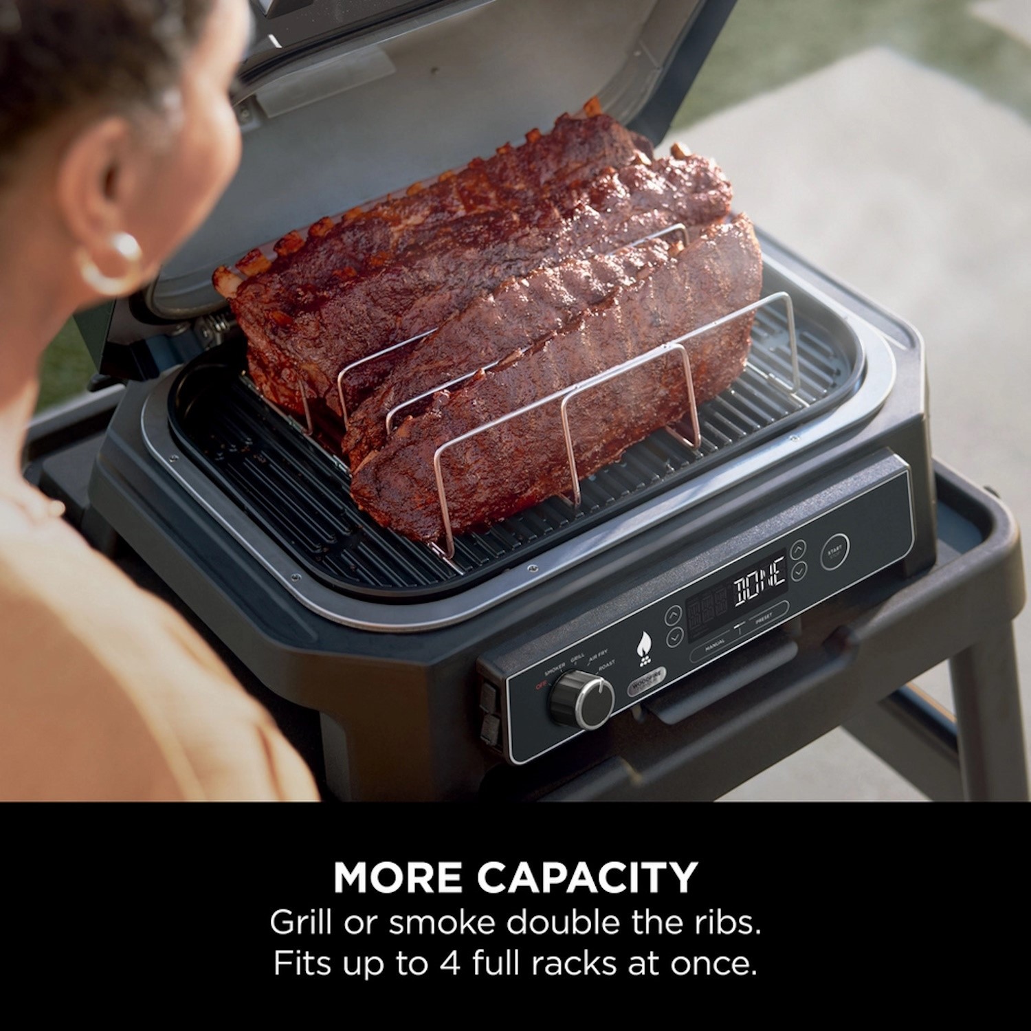 Silver Bbq Rack Ninja Woodfire XL Electric BBQ Rib Rack - Silver XSKOGXLRBRKEU ...