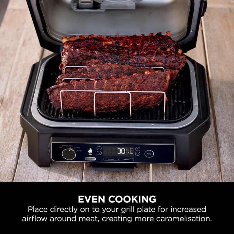 Ninja Woodfire XL Electric BBQ Rib Rack - Silver
