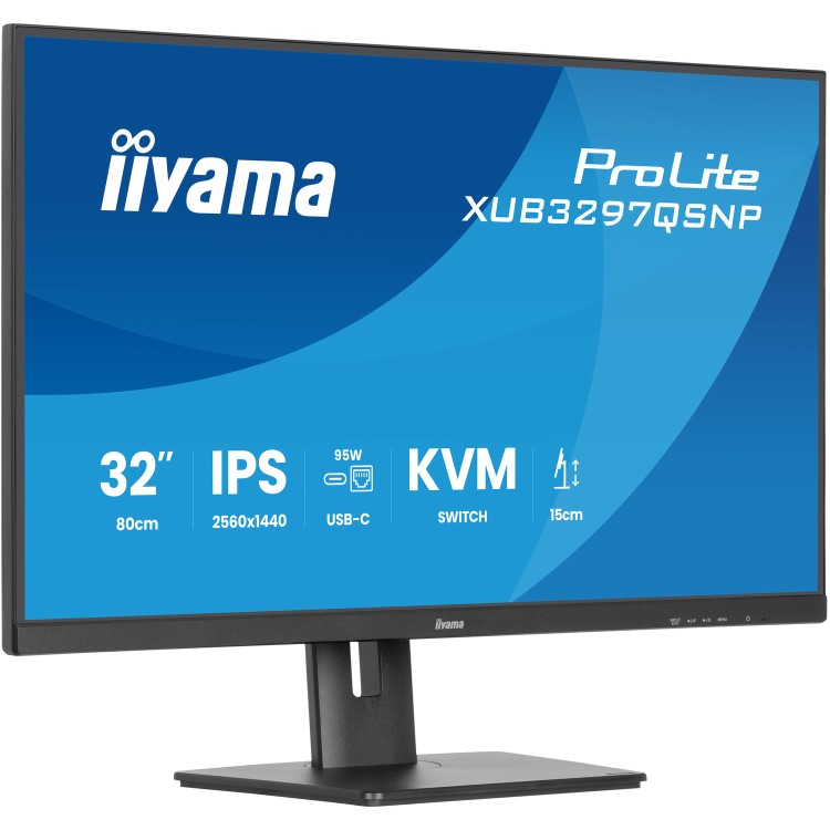 iiyama ProLite XUB3297QSNP 32" IPS QHD USB-C KVM Height-Adjustable Monitor