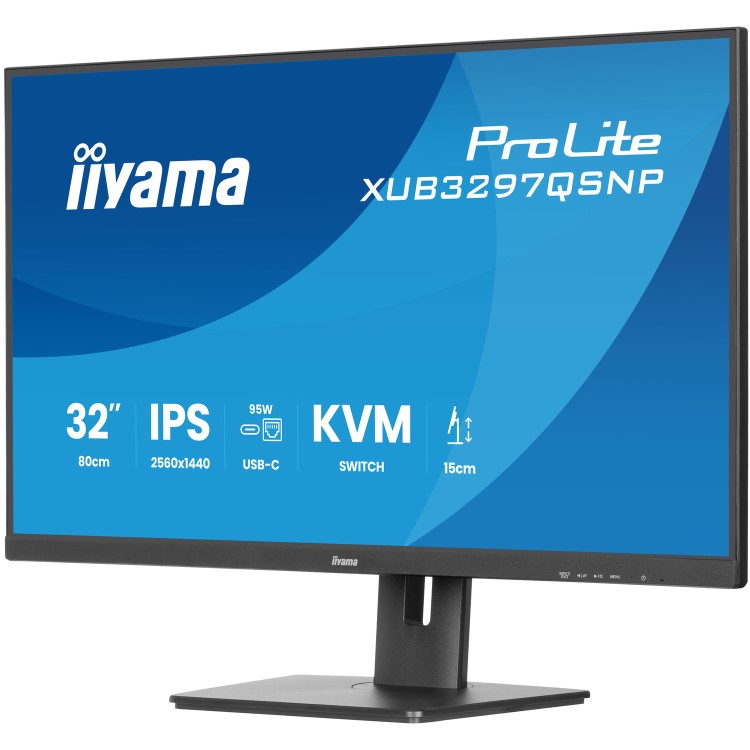 iiyama ProLite XUB3297QSNP 32" IPS QHD USB-C KVM Height-Adjustable Monitor