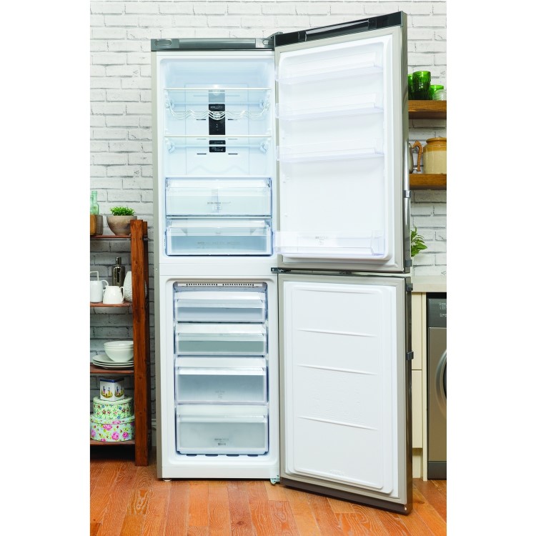 Hotpoint XUL95T1ZXOJH Ultima 201x60cm Freestanding Fridge Freezer Shiny Inox