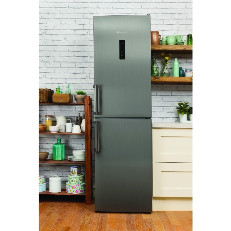Hotpoint XUL95T1ZXOJH Ultima 201x60cm Freestanding Fridge Freezer Shiny Inox
