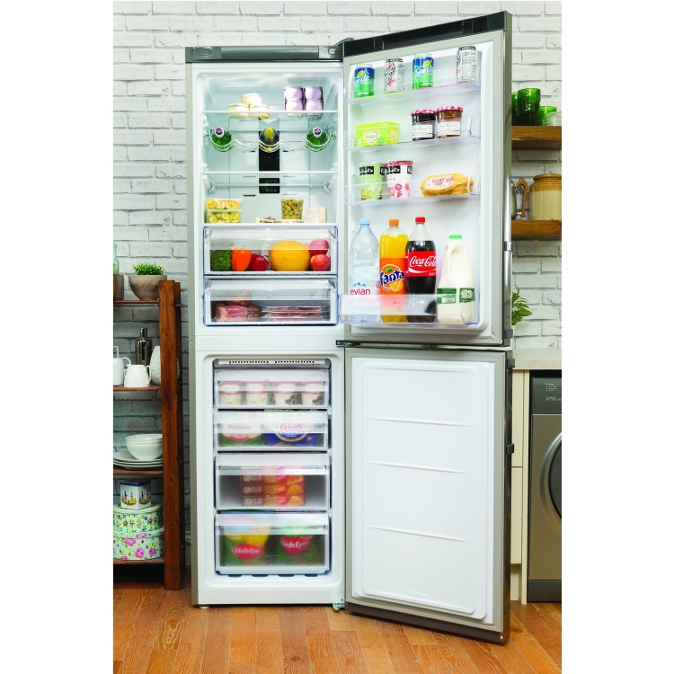Hotpoint XUL95T1ZXOJH Ultima 201x60cm Freestanding Fridge Freezer Shiny Inox