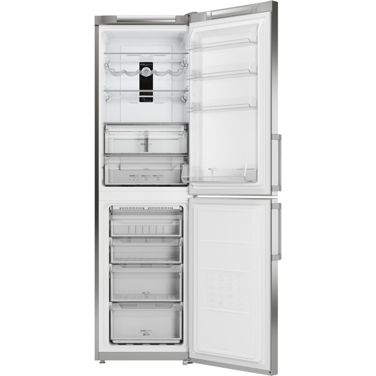 Hotpoint XUL95T1ZXOJH Ultima 201x60cm Freestanding Fridge Freezer Shiny Inox